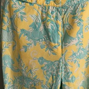 Lilly capris - yellow and blue